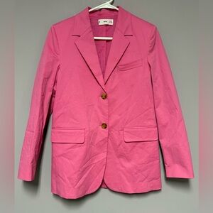NEW Mango MNG Oversized COTTON Blazer XS PINK